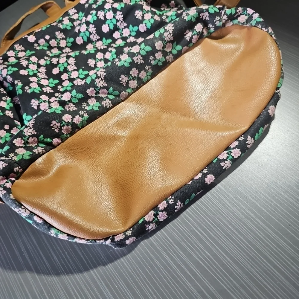 Brooklyn Bound Purple Black‎ Brown Green Mini Floral Backpack 2015 Edition EUC